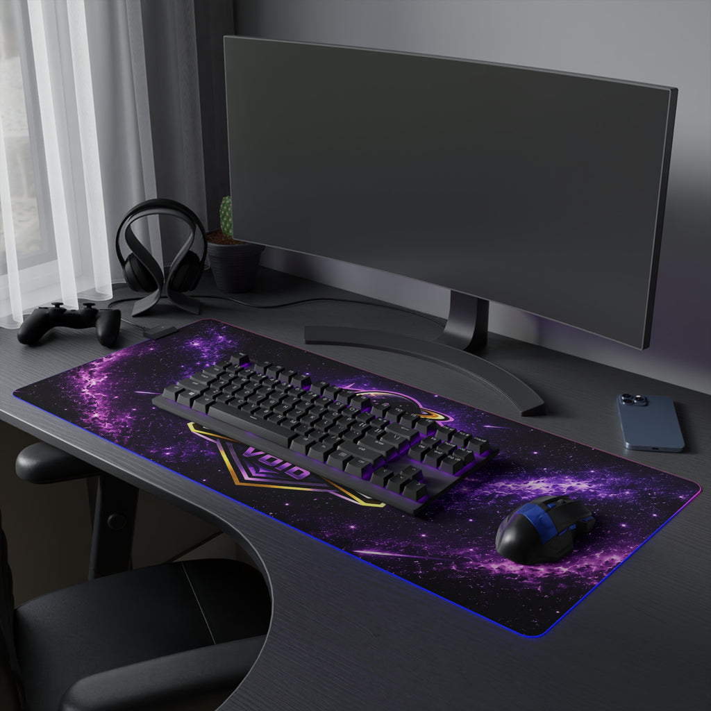 LED Gaming Mouse Pad — "Galactic Void" RGB Extended Desk Mat for Gamers