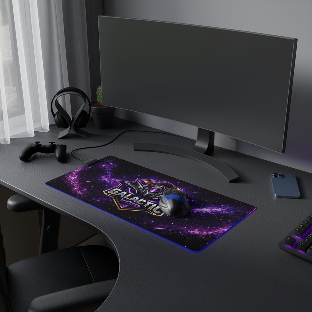 LED Gaming Mouse Pad — "Galactic Void" RGB Extended Desk Mat for Gamers